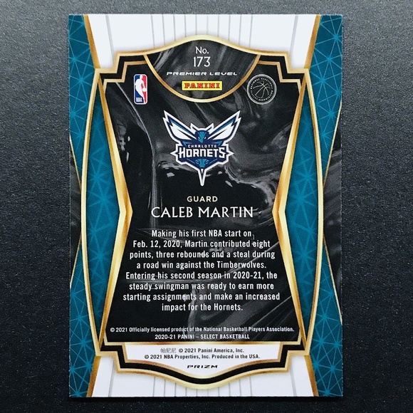 Caleb Martin RC - 2020-21 Select Prizms Green White Purple #173 - Picture 2 of 2